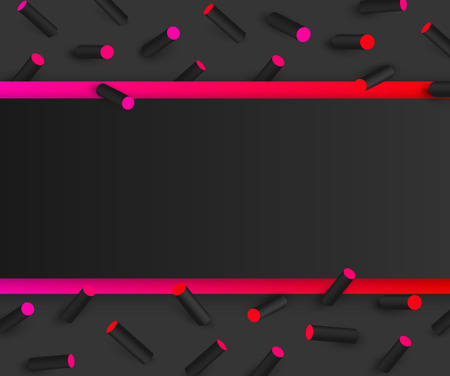 Black abstract background with pink and red 3d rendering geometric pattern. Vector textured illustration.
のイラスト素材