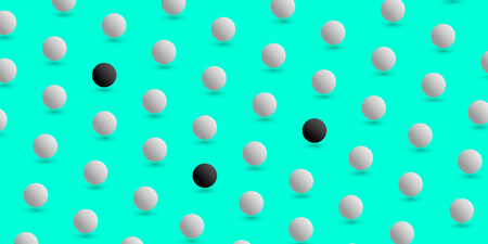 Green background with white and black 3d balls pattern. Vector textured illustration.のイラスト素材