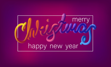 Merry Christmas and Happy New Year greeting card or festive poster. Vector spectrum background.のイラスト素材