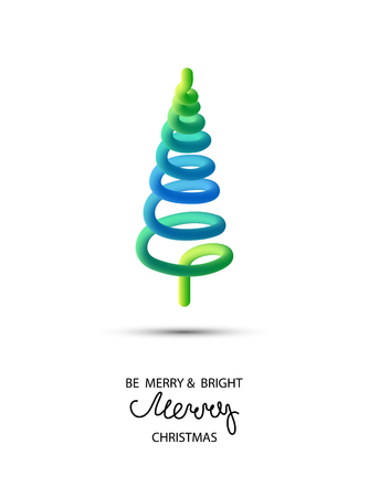 White Merry Christmas card with Christmas tree. Vector background.のイラスト素材