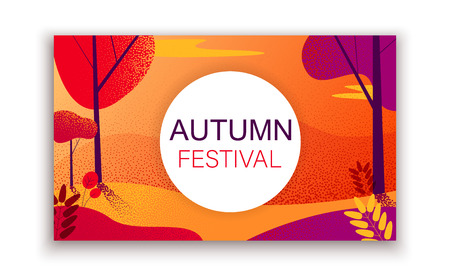 Autumn festival. Poster, booklet or invitation template. Vector background.のイラスト素材