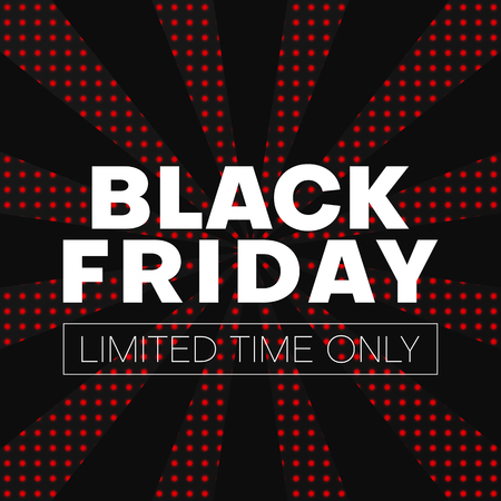 Black friday sale promo poster. Limited time only. Pop art style. Vector background.のイラスト素材