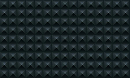 Black abstract texture with 3d geometric pattern. Vector paper background.のイラスト素材