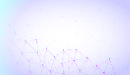 Lilac global communication poster with abstract network pattern. Vector background.のイラスト素材