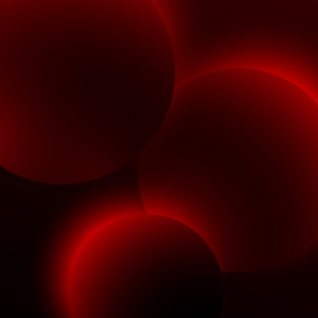 Red abstract background with shiny 3d balls. Digital design. Vector illustration.
