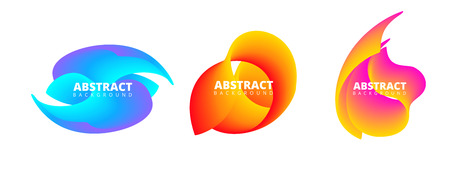 Set of abstract templates in bright blue and orange spectrum colors for design. Creative drops of paint on white background. Vector illustration.
のイラスト素材