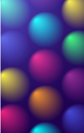 Abstract vector background with colorful 3d balls. Top view.のイラスト素材
