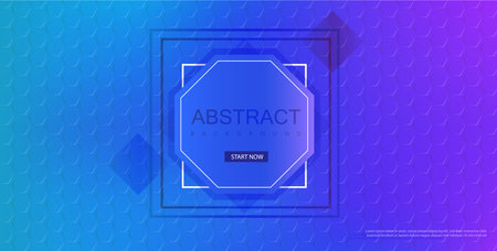 Blue abstract poster with geometric hexagons pattern. Template for business card with space for text. Vector paper background.のイラスト素材