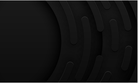 Black abstract card with rounded pattern. Creative template for business card, flyer, booklet design. Vector background.のイラスト素材