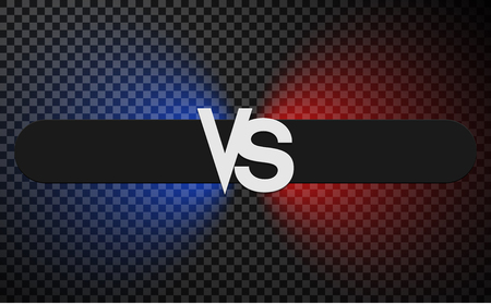 Versus - confrontation, black shiny scoreboard with VS sign. Battle, rivalry, match, challenge, sport, competition. Vector transparent background. のイラスト素材