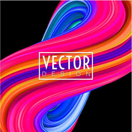 Background with abstract colorful brushstroke design. Creative template with gouache, watercolor, acrylic painted pattern. Vector illustration.のイラスト素材