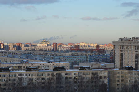 A view of high-density multi-storey residential buildingsの写真素材