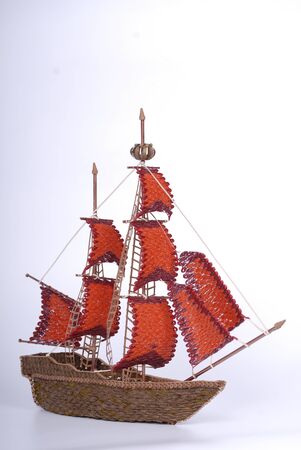 The Scarlet Sailes. Ship from a fairy tale. Decorative work. Made in the technique of quilling. Hand made by Svetlana Bukinaのeditorial素材