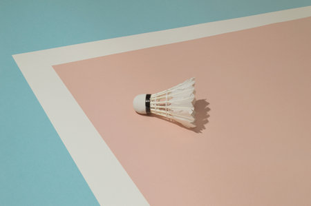 Composition made with playground with white badminton ball. Concept art.の写真素材