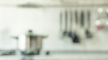 Blurred background. Modern kitchen.の写真素材