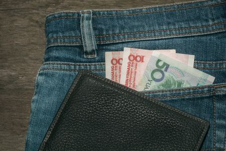China yuan  in the Pocket of the Jeans.