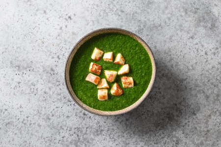 Palak Paneer made of spinach and paneer cheese. Indian cuisine.の写真素材