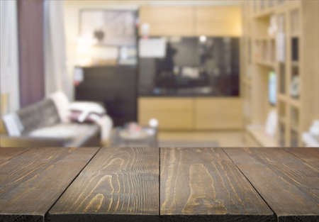 Abstract blurred background of modern living room with chairs, sofa, torchere from showroom.の写真素材