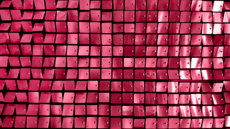 Festive mirror texture and abstract background. Trending color of 2023 - Viva Magenta.の写真素材
