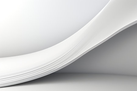 Abstract wavy pattern in white and gray color, monochrome background.の素材