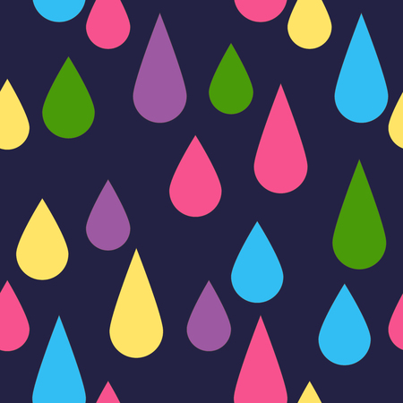 Vector pattern with rain drops. Seamless cute background. Abstract.のイラスト素材