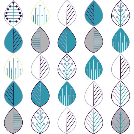 Geometric leaves vector seamless pattern. Abstract vector texture. Leaf background.のイラスト素材