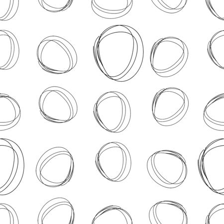 Hand drawn seamless pattern. This  color pattern with white background may be used for paper, apparel, textile design, or as a unique texture.のイラスト素材
