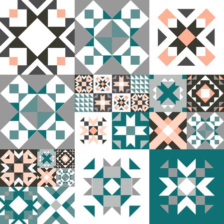 Seamless geometric pattern. Ethnic ornament on the carpet. Aztec style. Tribal ethnic vector texture. Embroidery on fabric. Indian, Mexican, folk pattern. Quilting, patchwork, jacquardのイラスト素材