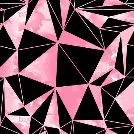 Seamless mosaic texture. Vector kaleidoscope background. Watercolor geometric pattern. Stained glass effect.のイラスト素材