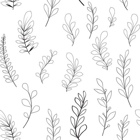 Texture with flowers and plants. Floral ornament. Original flowers pattern.のイラスト素材