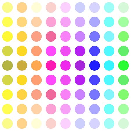 Rainbow dot circle seamless pattern. Abstract colorful background designのイラスト素材