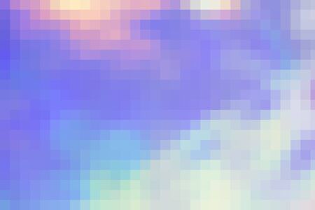 Abstract festive holographic pearl glittering glowing neon futuristic background in pastel colors with texture and mosaic effectの写真素材