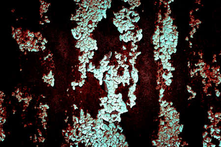 Abstract horror old empty ragged painted metal cracked grunge scary dark mystical background with...