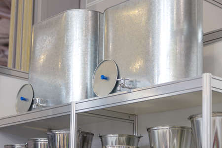 Sale of galvanized various household goods and products. Iron buckets, cisterns, sinks, washstands...