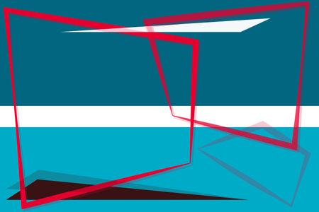 Abstract background minimalistic template with a texture of geometric shapes quadrangle in the form of a monitor in blue red color.のイラスト素材