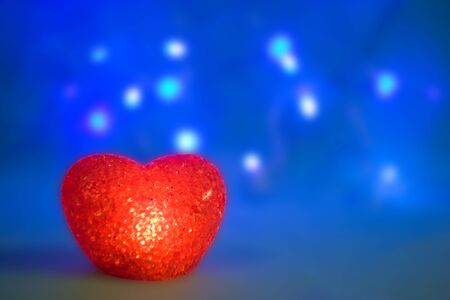 Self-made illustration of the heart made of red and blue fireの写真素材