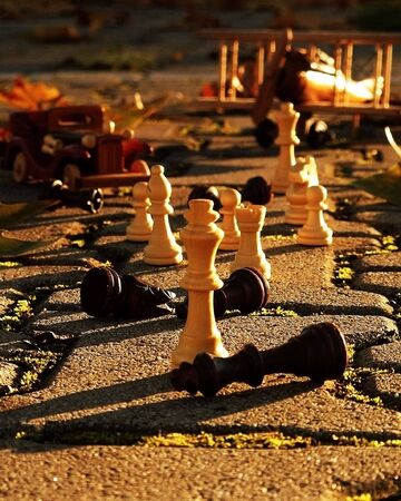 Draw a parallel of a reality and chess, of life and a game of competition and success.の写真素材
