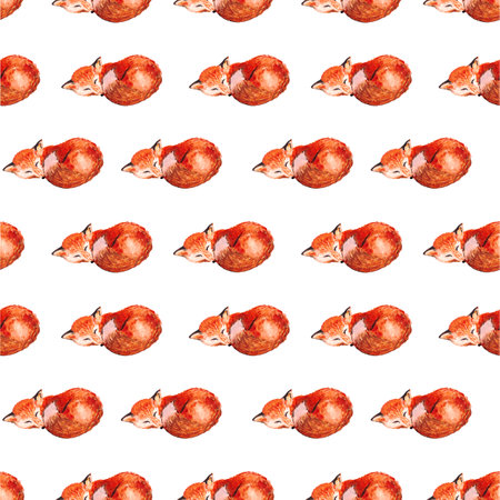 Seamless pattern with orange sheets. Watercolor bright background for textiles, wallpaper, packaging, diapers and children's clothing.の写真素材