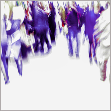 Creative motion blur effect of  people  in the city