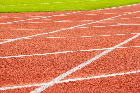 Running track in stadium, fitness, healthy lifestyle concept