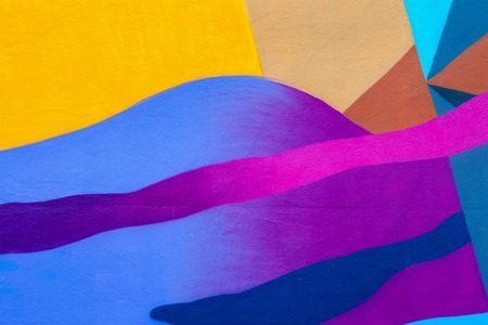 Wall is decorated with abstract drawings house paint closeup. Detail of a graffiti . Fragment for background. Modern iconic urban culture street youth, stylish pictureの写真素材