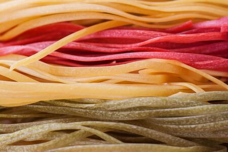 Uncooked macaroni, macroo shot, for use as background image or as textureの写真素材