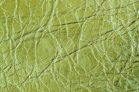 Texture of olive genuine leather close-up. For modern pattern, wallpaper or banner design. With...