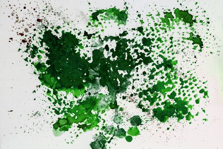 Watercolor abstract background painting with spray, spots, splashes. Hand drawn on paper grain texture. For modern pattern, wallpaper, banner designの写真素材