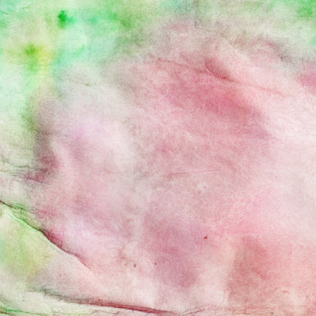 Abstract watercolor art hand paint on white background with spray, spots, splashes: pink and green tones and halftonesの写真素材