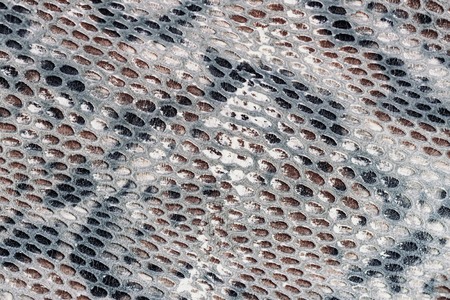 Snakeskin pattern on genuine leather close-up, imitation of exotic reptile, surface of brown grey...