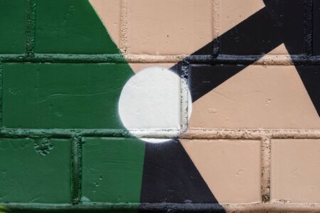 Detail of cracked old brick wall, old chipped paint, scratch. Graphic abstract backgroundの写真素材