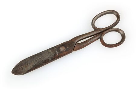 Scissors isolated on white background with clipping pathの写真素材