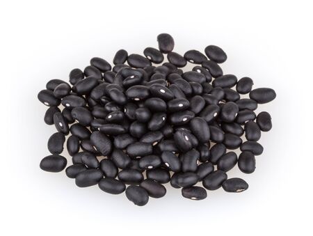 Black beans isolated on white backgroundの写真素材