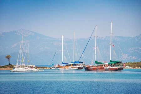 View of islands in Aegean Sea near Marmaris. Turkeyの写真素材